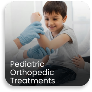 Orthopedic specialist providing pediatric orthopedic treatment and joint care for a child at a bone and joint care hospital