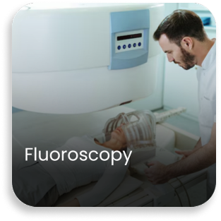 Fluoroscopy imaging procedure performed in a radiology hospital as part of advanced diagnostic services